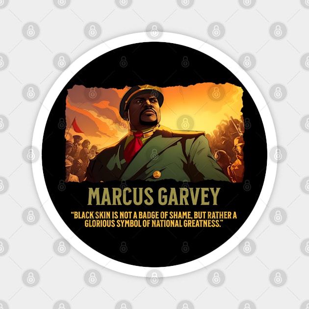 Marcus Garvey - Comic Style - Black History Magnet by UrbanLifeApparel
